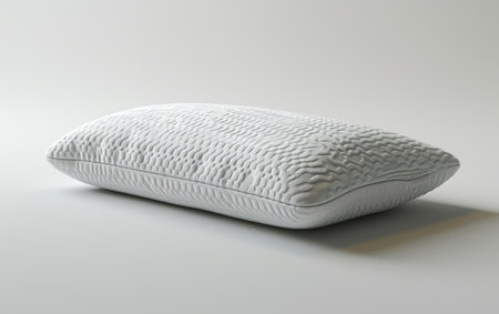 White Pillow on Table, Clean, Minimalist Decor for a Relaxing Spaceの素材