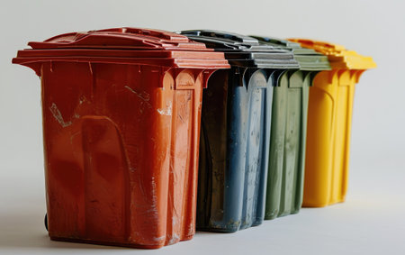 Close Up of Trash Can, Environmentally-Friendly Waste Disposal Solutionの素材