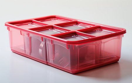 Assorted Vibrant Plastic Containers Arranged in a Groupの素材