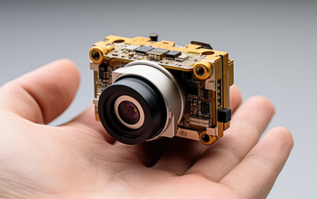 Camera Positioned on Board for Photography or Videographyの素材