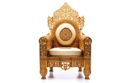 A Golden Chair With White Cushionの素材