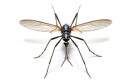 Close Up of Mosquito on White Surface, Insect Macro Photographyの素材