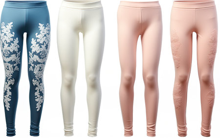 Trio of Womens Leggings Featuring Tree Designsの素材