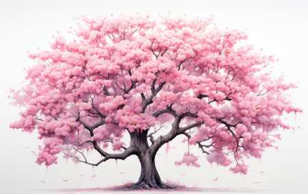 Pink Tree With Abundant Pink Flowers in Full Bloomの素材