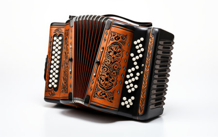 Classic Concertina on White Backgroundの素材