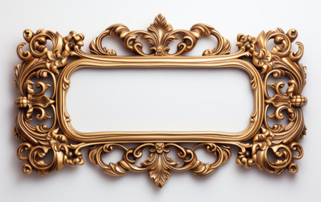 Ornate Picture Frame on White Backgroundの素材