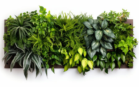 Wall-Mounted Greenery Display on white backgroundの素材