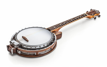 Classic Banjo Showcase on white backgroundの素材