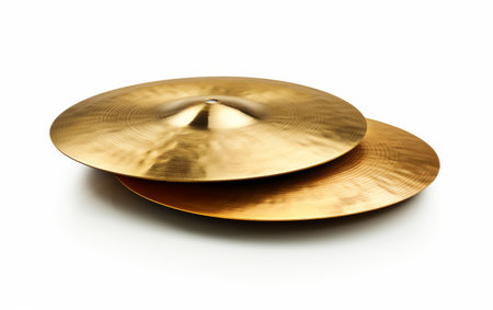 Musical Cymbals on white backgroundの素材