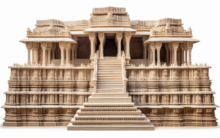 Ornate Stepwell Architecture on transparent backgroundの素材