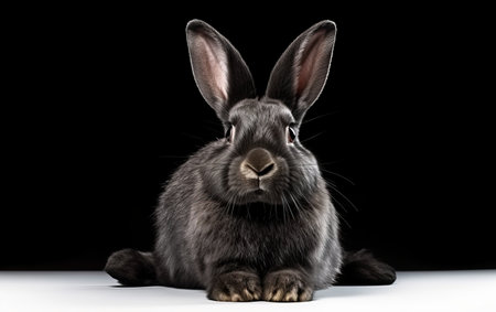 Cute Furry Rabbit on white backgroundの素材