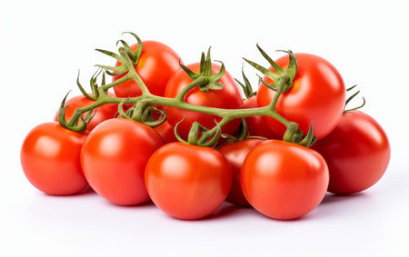 Fresh Vine-Ripened Tomatoes on transparent backgroundの素材