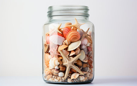 Seashell and Beach Treasures Collection on transparent backgroundの素材