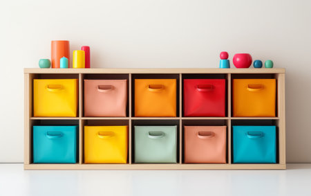 Whimsical and Colorful Playroom Storage Unitの素材