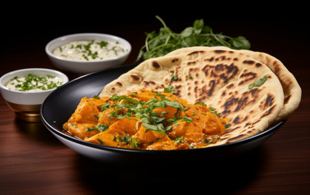 Isolated Curry and Naanの素材