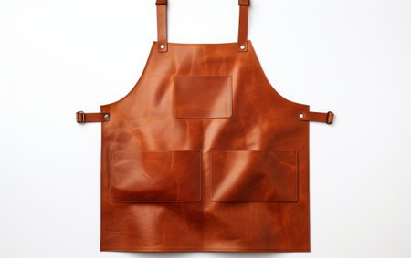 Leather Barber Apron Isolation on white backgroundの素材