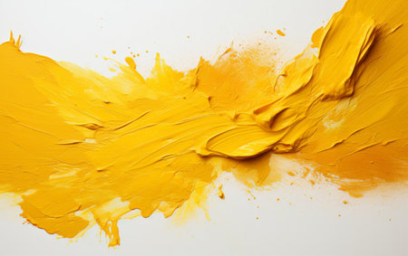 Ochre Paint Stain Contrast on white backgroundの素材