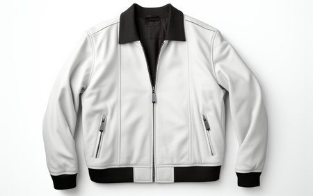 Leather Blouson Image on white backgroundの素材