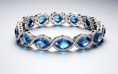 Elegant Sapphire Bracelet Icon on white backgroundの素材