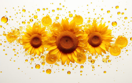 Vibrant Sunflower Pollen Icon on white backgroundの素材