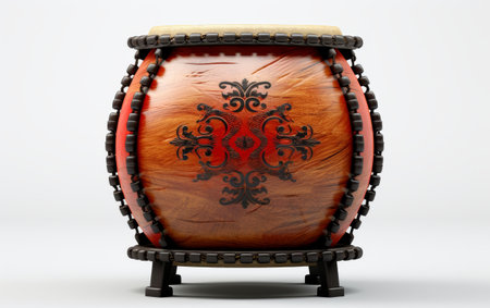 Taiko Drum on white backgroundの素材