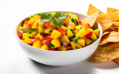Vibrant Salsa Delight on white backgroundの素材