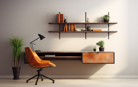 Iconic Floating Desk Innovation on white backgroundの素材