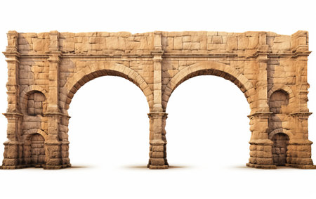 Historic Roman Waterway Structure on transparent backgroundの素材