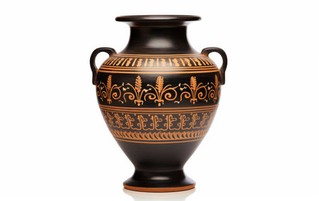Intricate Black-Figure Greek Urn on transparent backgroundの素材