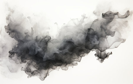 Ashen Gray Charcoal Stain on transparent backgroundの素材