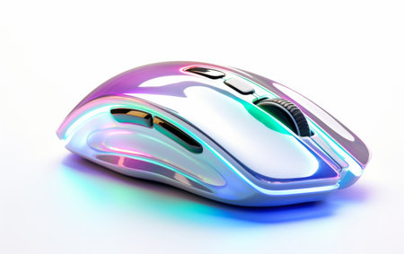 Advanced Wireless Mouse with LED Customization on transparent backgroundの素材