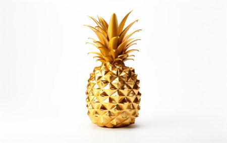 Juicy Golden Pineapple Delight on white backgroundの素材