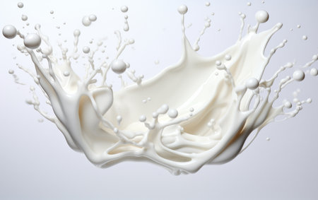 Milk Splatter on white backgroundの素材