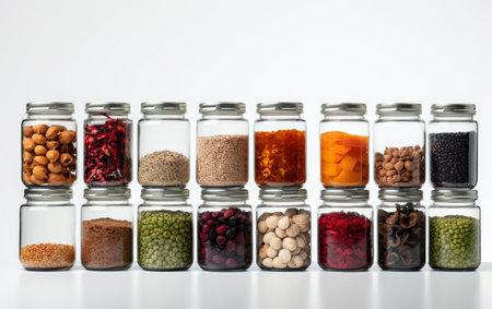 Airtight Glass Jar Collection on white backgroundの素材
