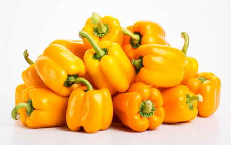 Bell Pepper Brilliance Orange and Yellow Beauty on white backgroundの素材