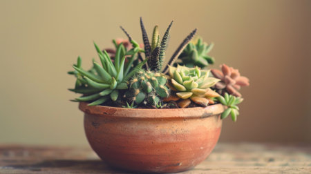 Foto de A lush potted plant adds a touch of tranquility to a tabletop setting - Imagen libre de derechos