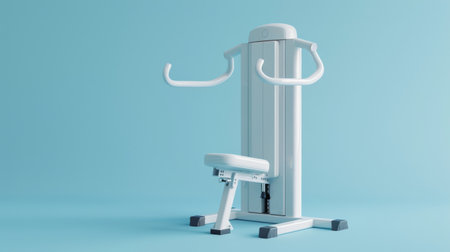 A white chair with an umbrella attached, creating a whimsical and tranquil sceneの素材