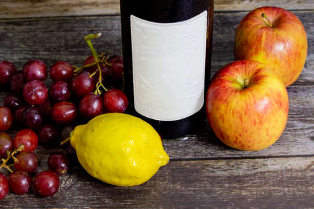 Blank wine bottle can be use for product mock up templateの写真素材