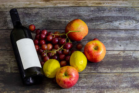 Blank wine bottle can be use for product mock up templateの写真素材