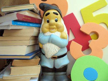 back to school, a pile of books and numbers...の写真素材