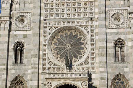 Duomo of Monza facade details in a sunny late afternoonの写真素材