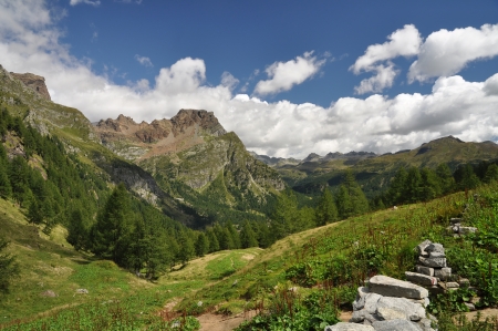 High Mountain landscape in the Alps, Alpe Devero, Italyの写真素材