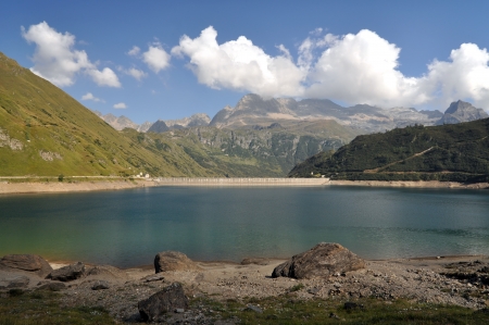 The hydroelectric basin of Morasco, Formazza, Italyの写真素材