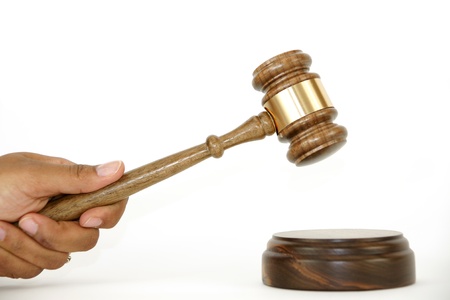 Gavel on white background