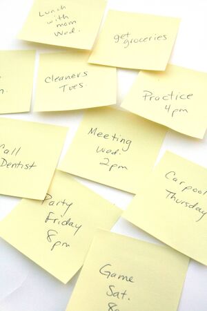 Yellow notes set to remind someone of tasks to do
