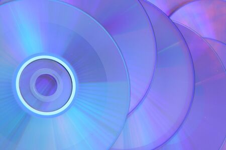 CD's that are used as a blue backgroundの写真素材