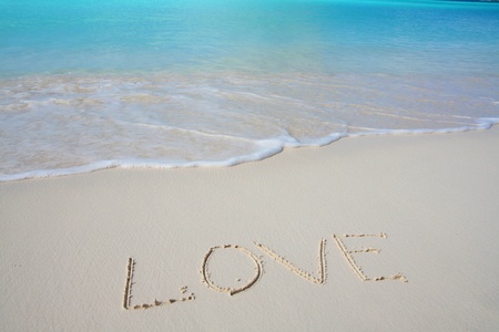 Crystal clear beach with nice blue waterの写真素材