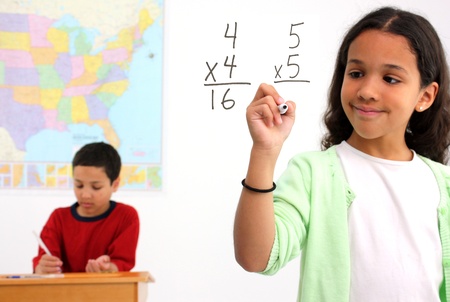 Students in a classroom at elementary schoolの写真素材