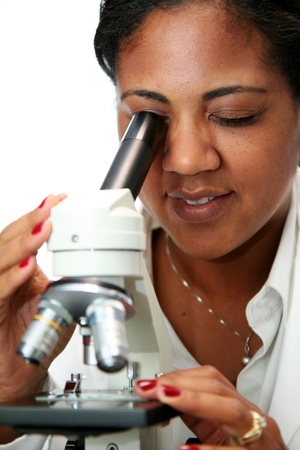 Worker in a labの写真素材