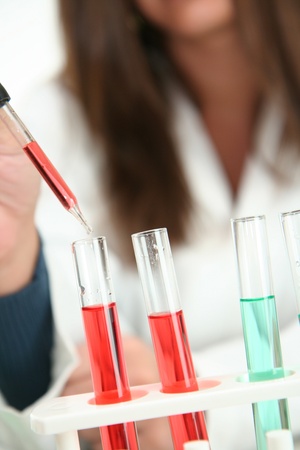 Worker in a labの写真素材